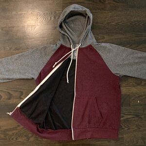 George Kids Hoodie in Gray and Burgundy